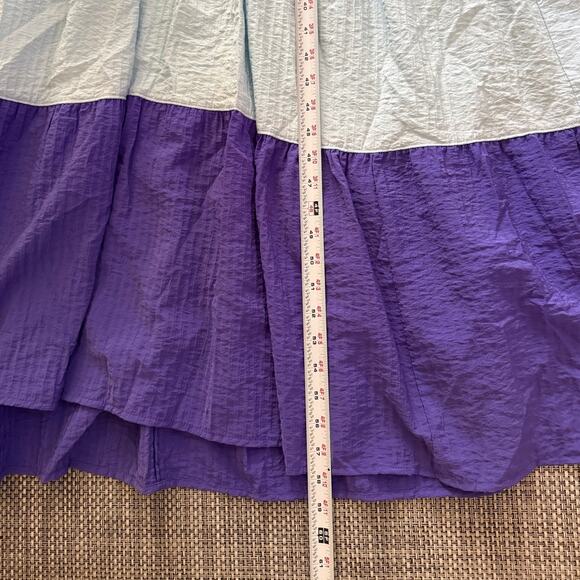 LANE BRYANT NWOT Night Sky Blue Crepe Tiered Maxi Long Dress 24 Transitional - Picture 7 of 7